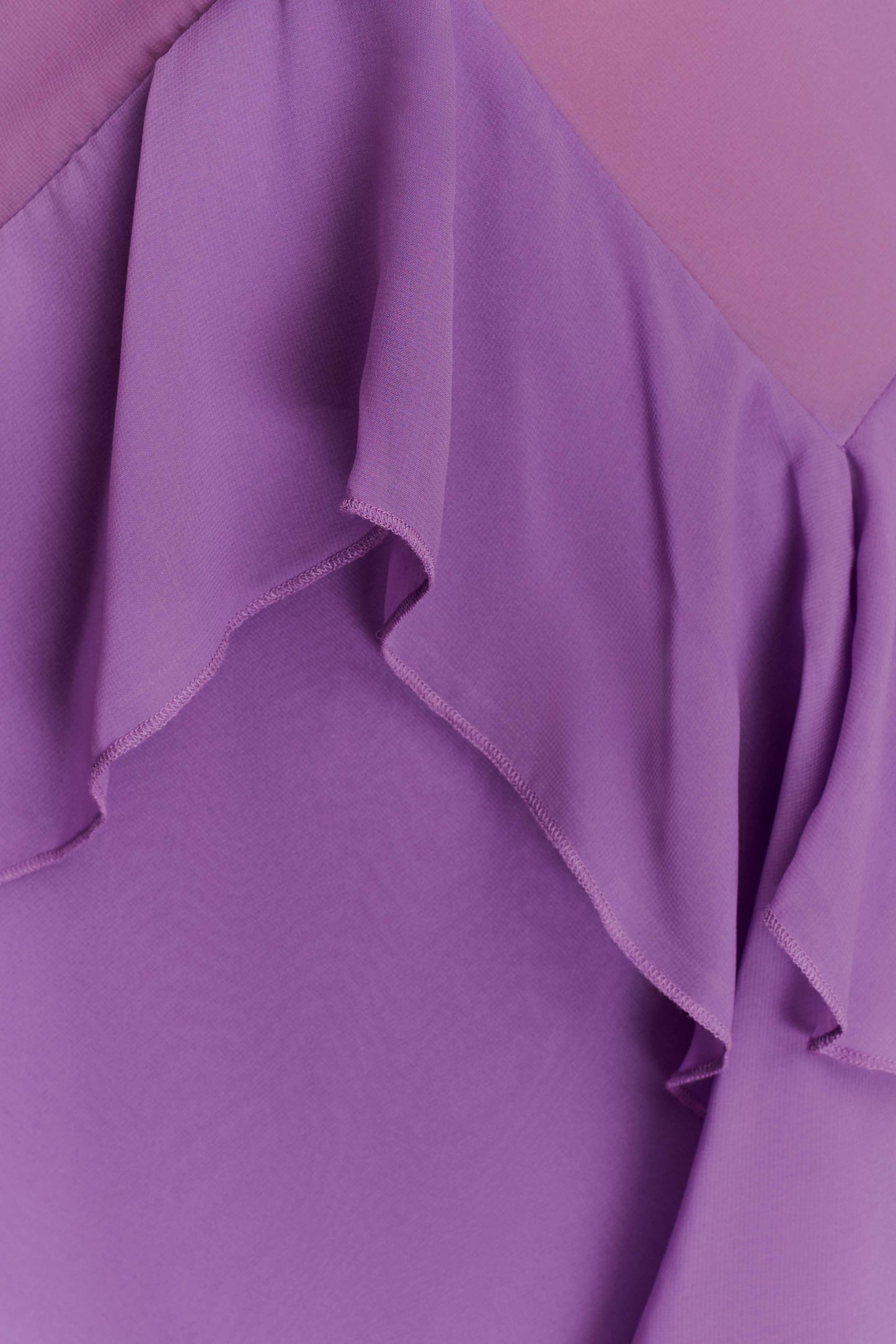 Aleyna Şifon Volanlı Midi Elbise - Mor