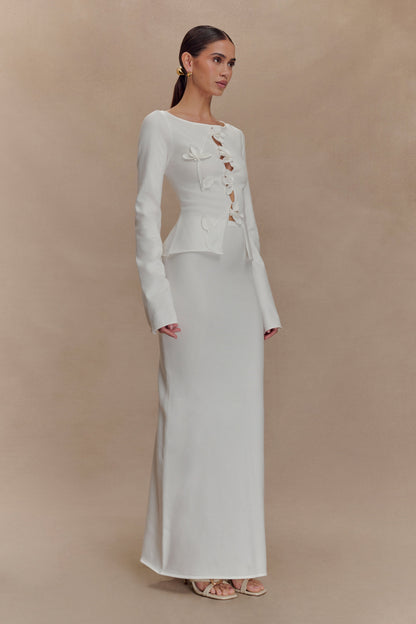 Alejandra Örgü Uzun Etek - Beyaz