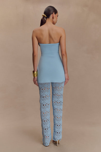 Anette Bandaj Örgü Straplez Üst - Gök Mavisi