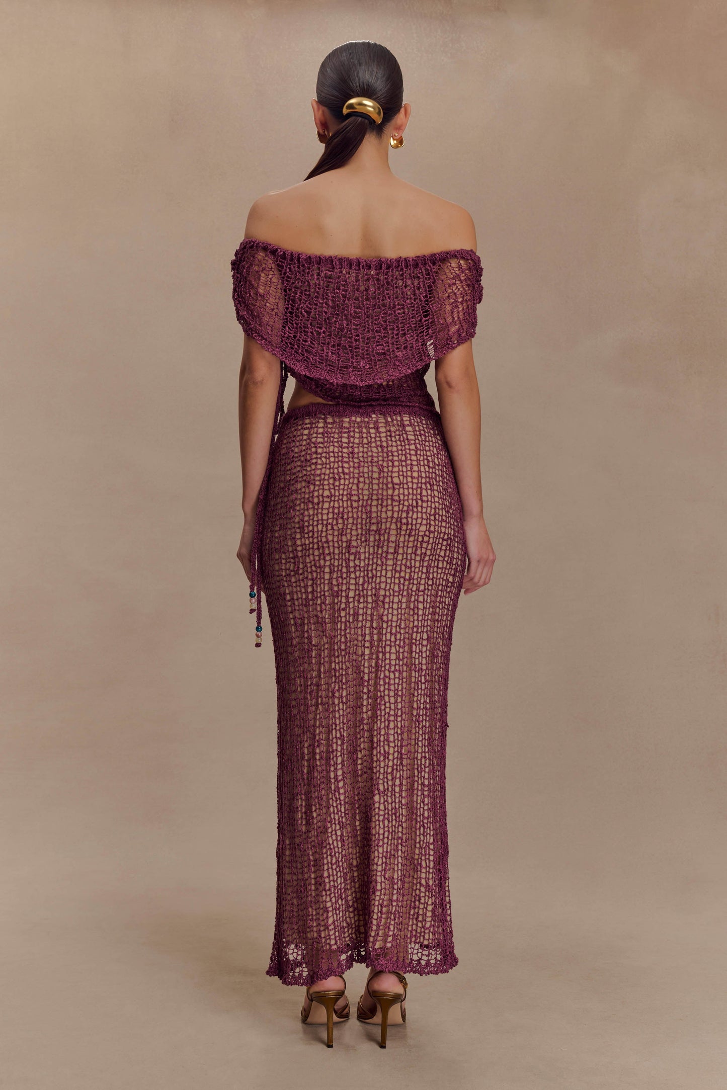 Cordelia Omuz Açık Örgü Üst - Leylak