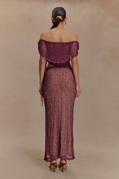 Cordelia Omuz Açık Örgü Üst - Leylak