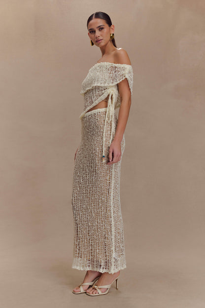 Cordelia Örgü Uzun Etek - Fildişi