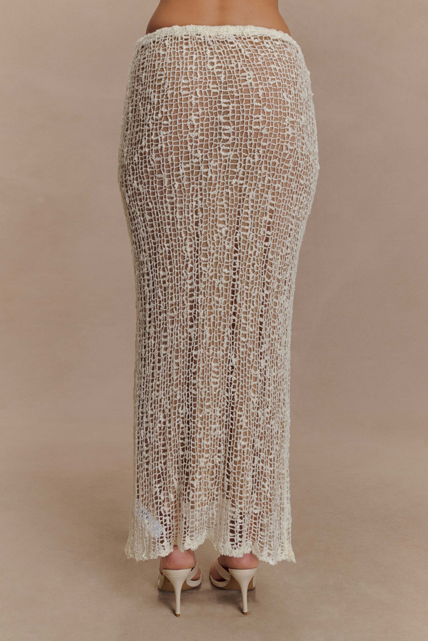 Cordelia Örgü Uzun Etek - Fildişi