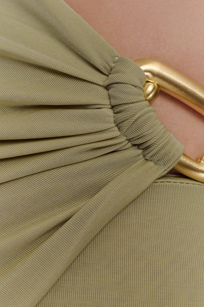 Ashford Asimetrik Slinky Uzun Elbise - Sage