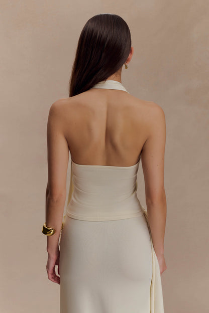 Xanthia Örgü Askılı Üst - Fildişi