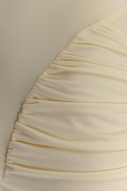 Amandine Dantelli Dar Kesim Maxi Elbise - Limon