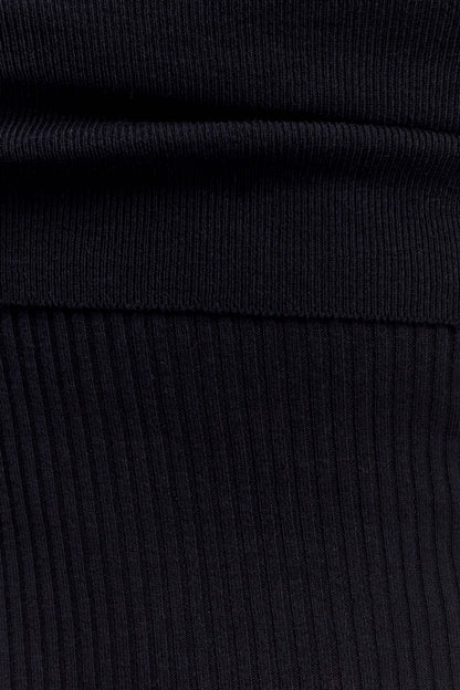 Zandie Kaşmir Karışımlı Örme Midi Elbise - Siyah