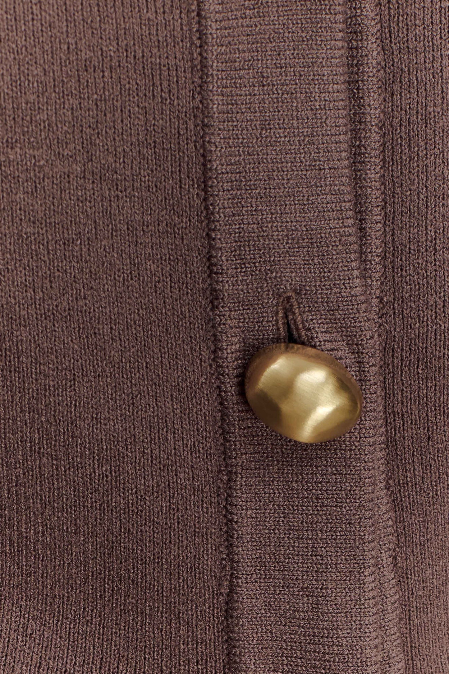 Amanda Statement Düğmeli Örgü Hırka - Kakao Kahvesi