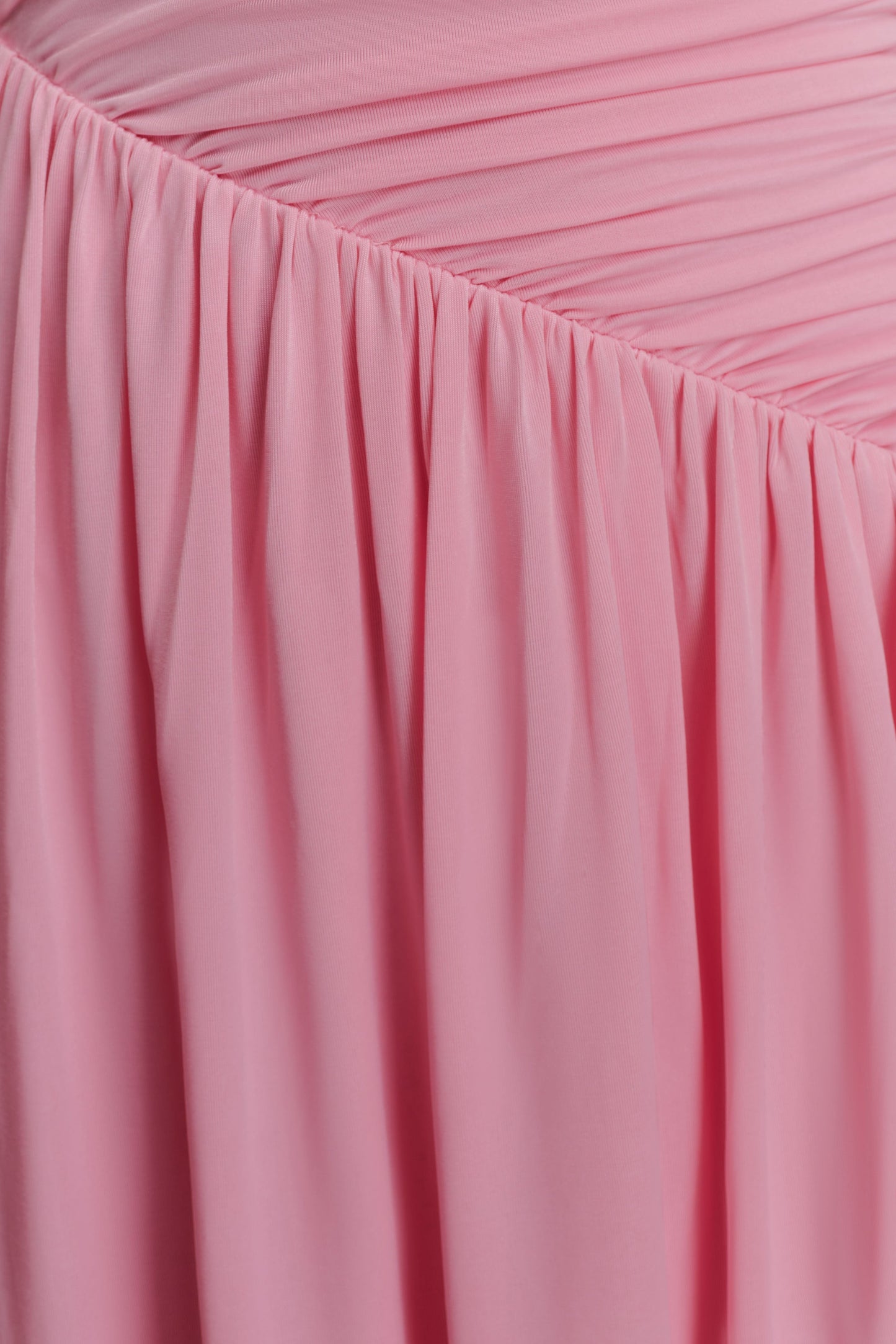 Ayeshya Slinky Asimetrik Uzun Elbise - Şeker Pembesi