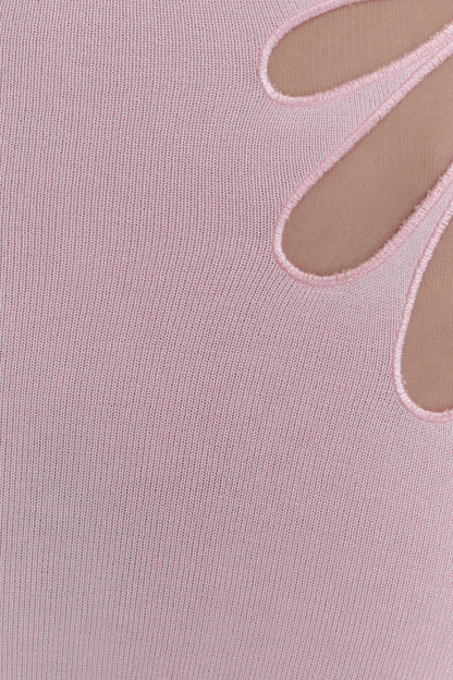 Brock Örgü Askılı Uzun Elbise - Bebek Pembesi