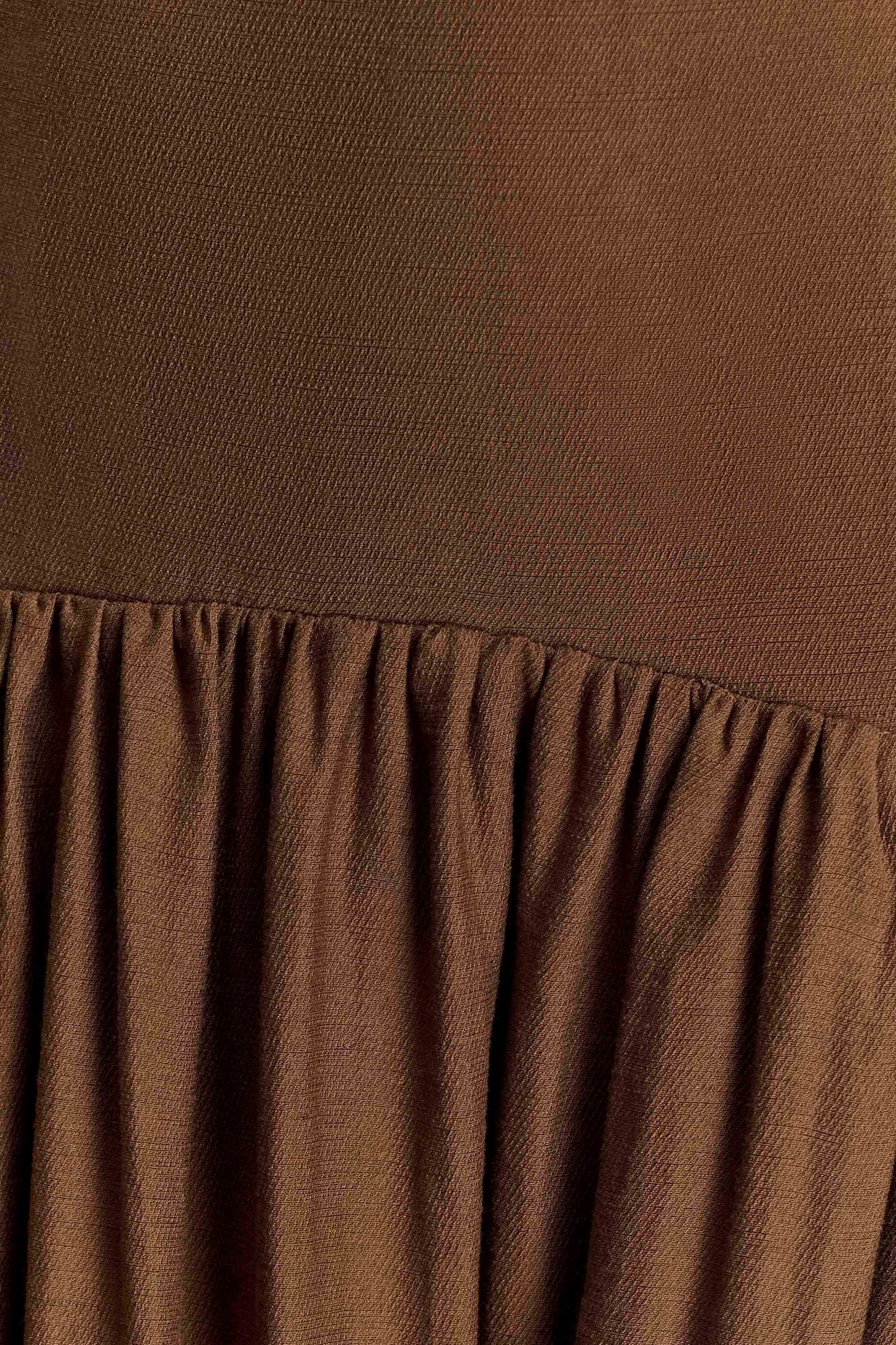 Darling Keten Uzun Elbise - Çikolata