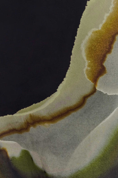 Amaya Straplez Şifon Uzun Elbise - Yeşil Akışkan Rüya Desenli