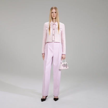 Pembe Melanj Örgü Hırka