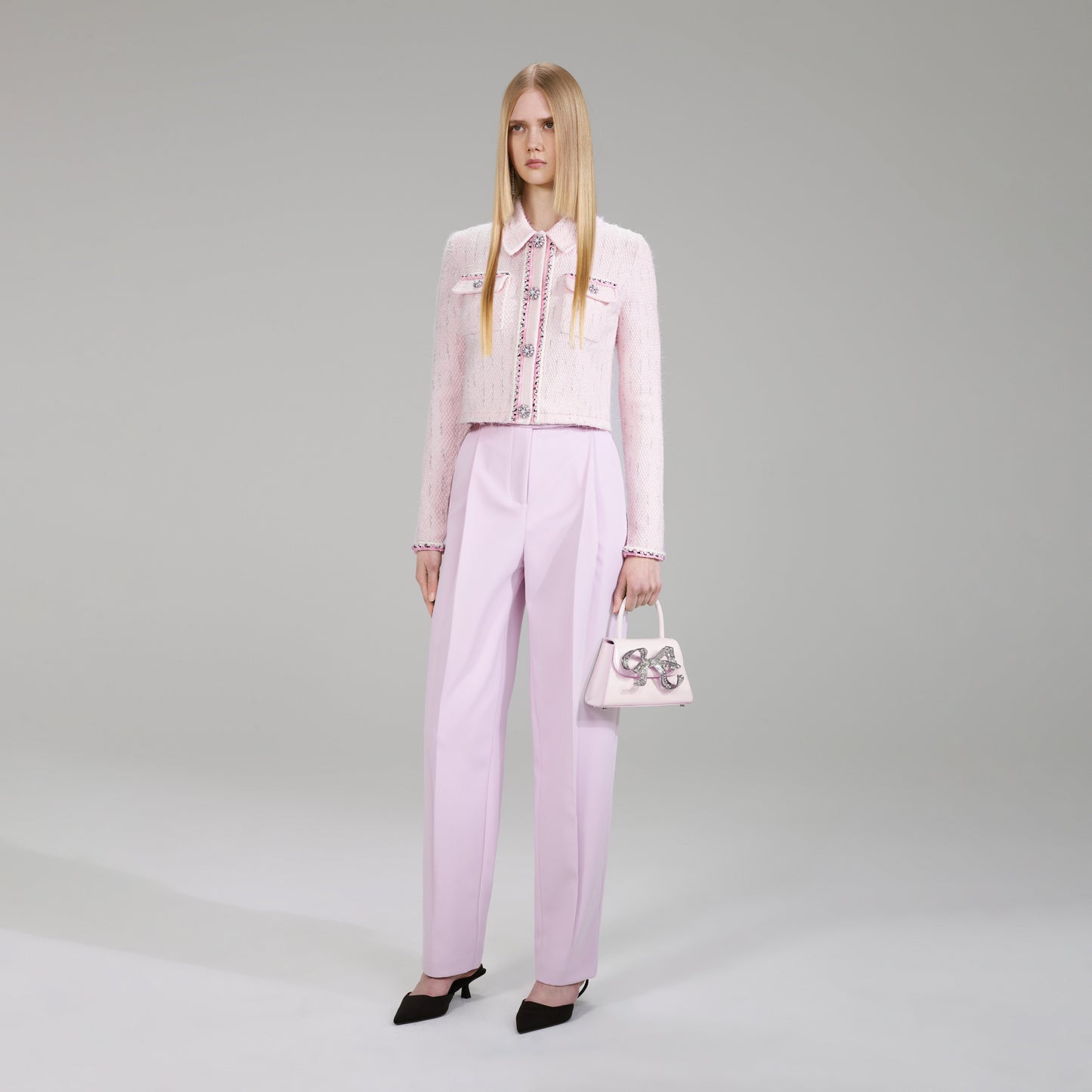 Pembe Melanj Örgü Hırka