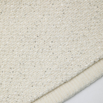 Krem Pullu Örgü Etek