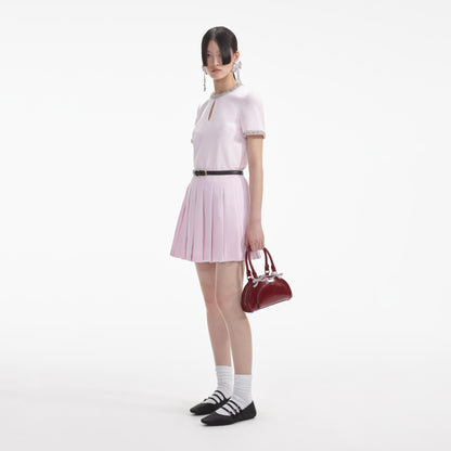 Pembe Saten Süslemeli Üst