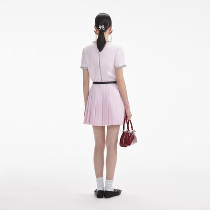 Pembe Saten Mini Etek