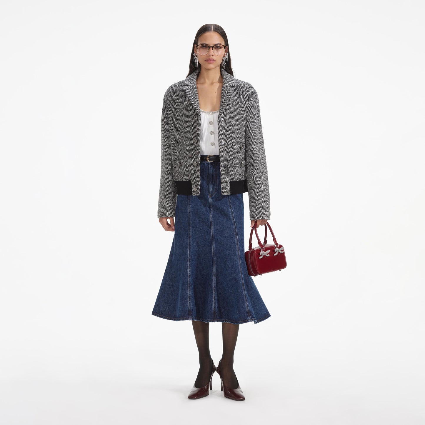 Siyah Balıksırtı Bomber Ceket