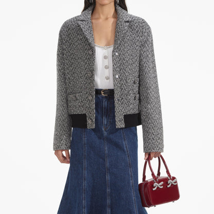 Siyah Balıksırtı Bomber Ceket