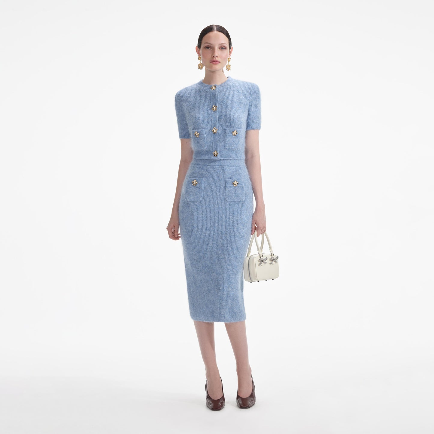 Mavi Yumuşak Örgü Üst