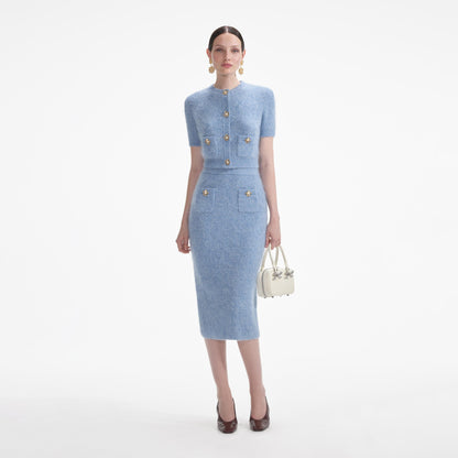 Mavi Yumuşak Örgü Üst