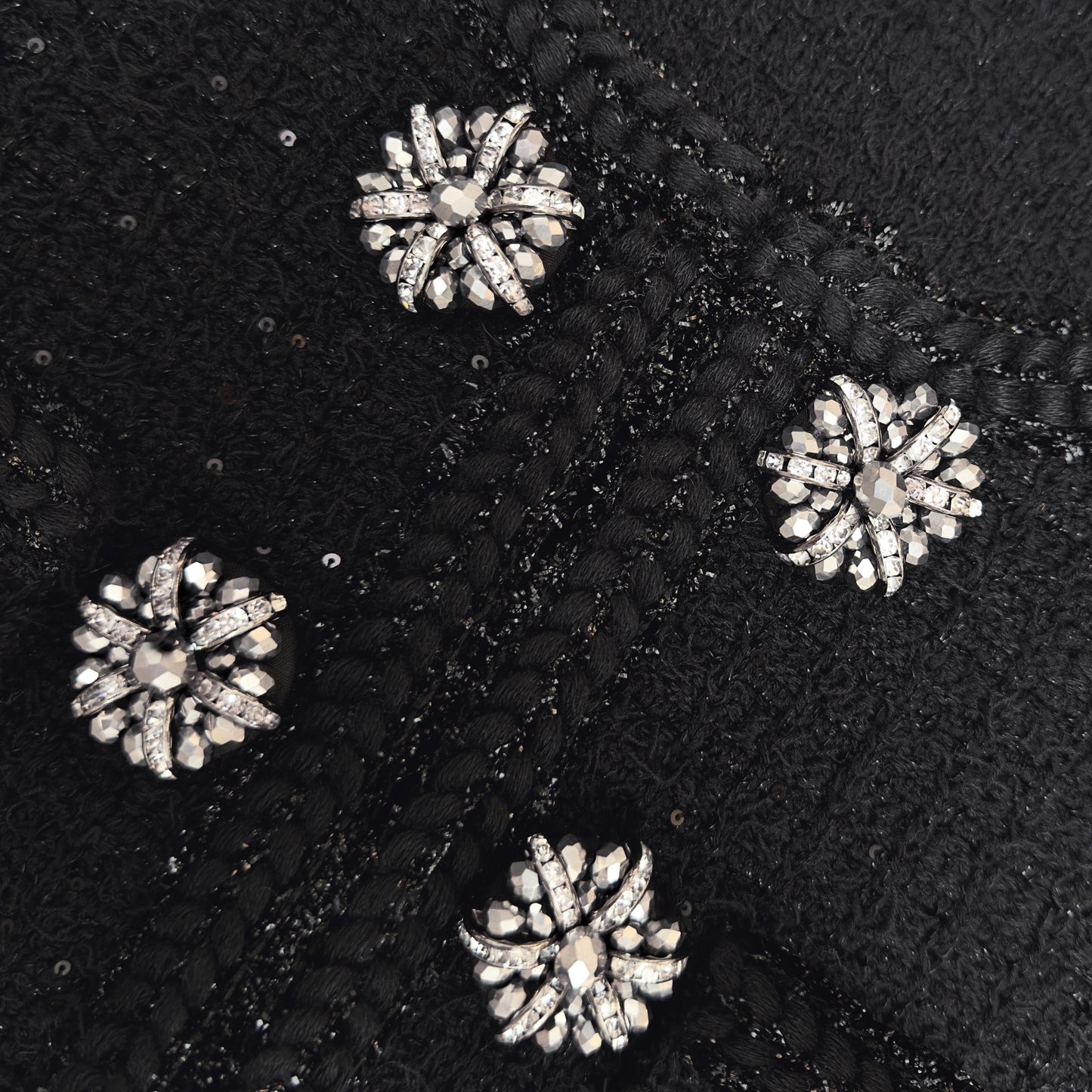 Siyah Örme Düğmeli Mini Elbise