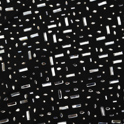 Siyah Kare Elmas Örgü Uzun Elbise