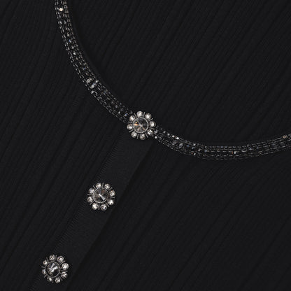 Siyah Ribanalı Örgü Üst