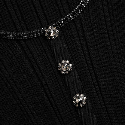 Siyah Süslemeli Örgü Üst