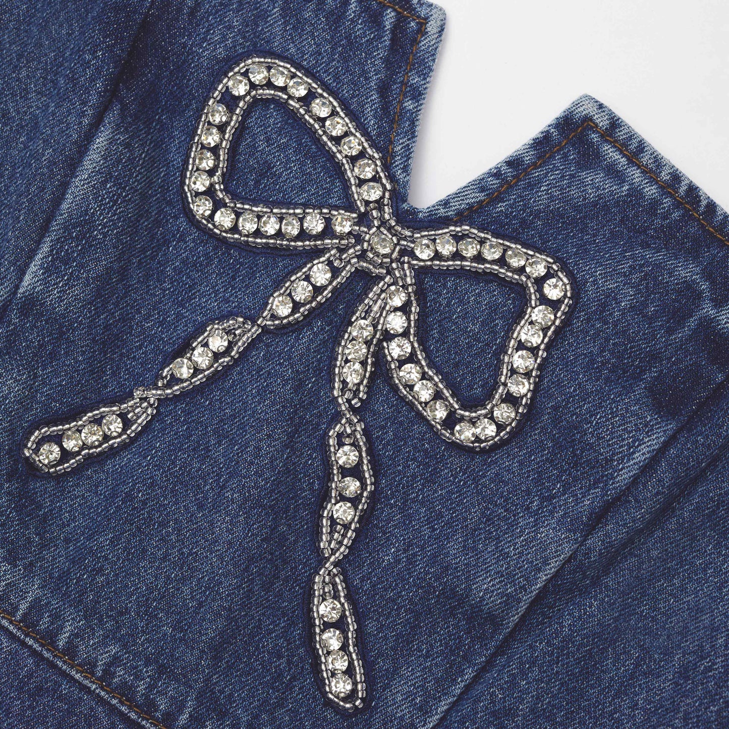 Fiyonklu Kot Mini Elbise