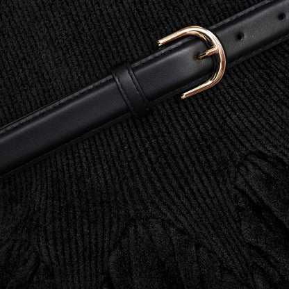 Siyah Şönil Örgü Elbise