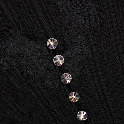 Siyah Dantelli Örgü Üst