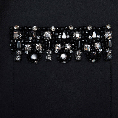 Siyah Tafta Süslemeli Mini Elbise