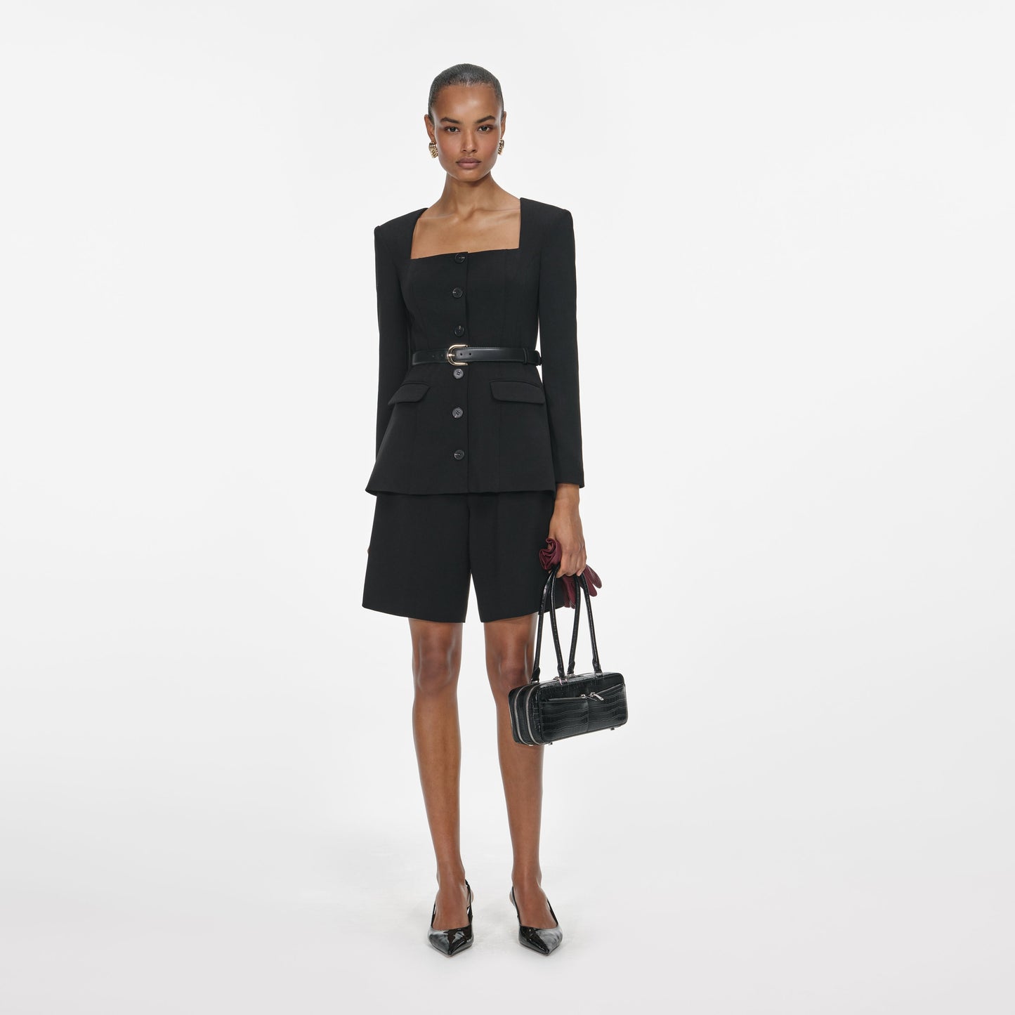 Siyah Özel Dikim Krep Tulum