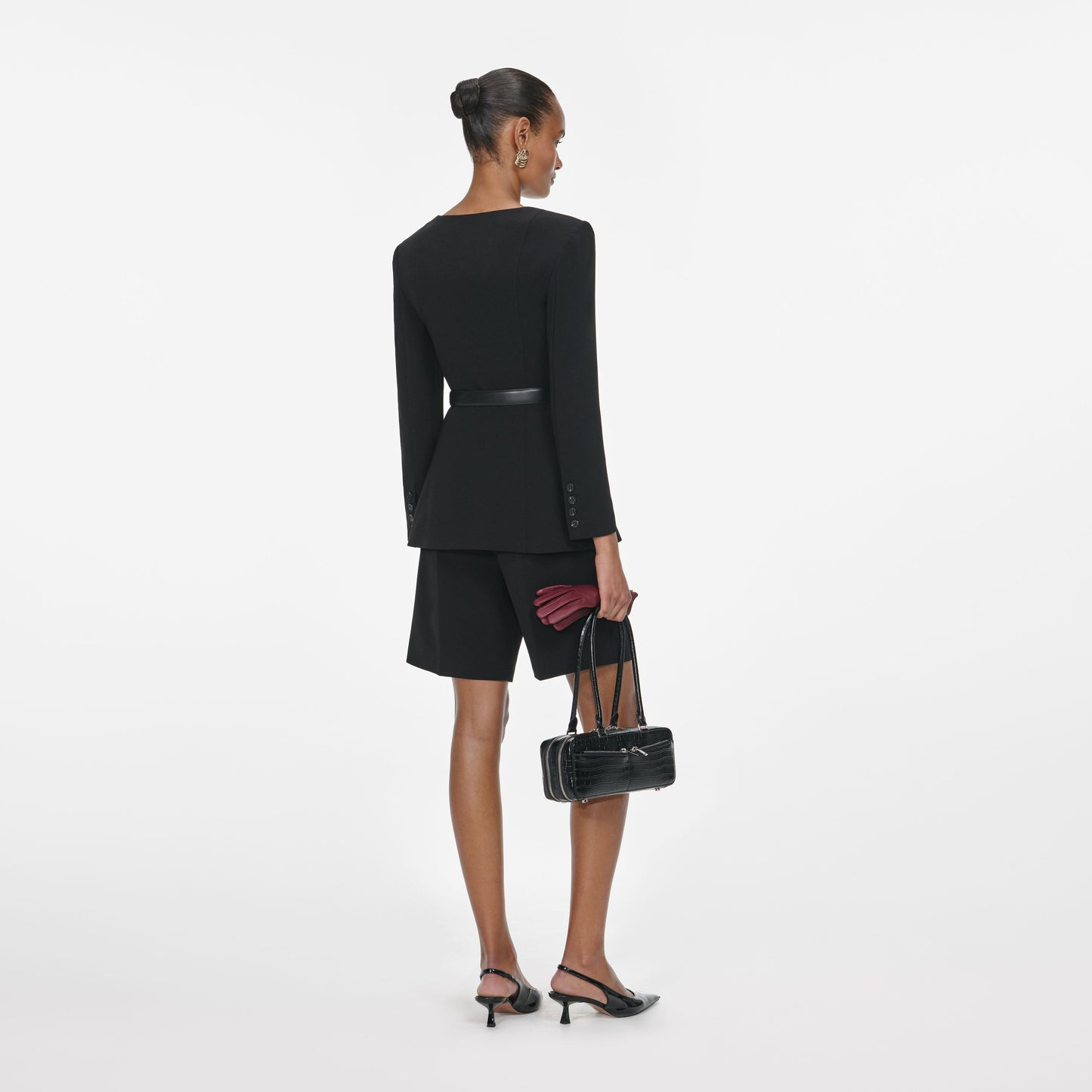 Siyah Özel Dikim Krep Tulum