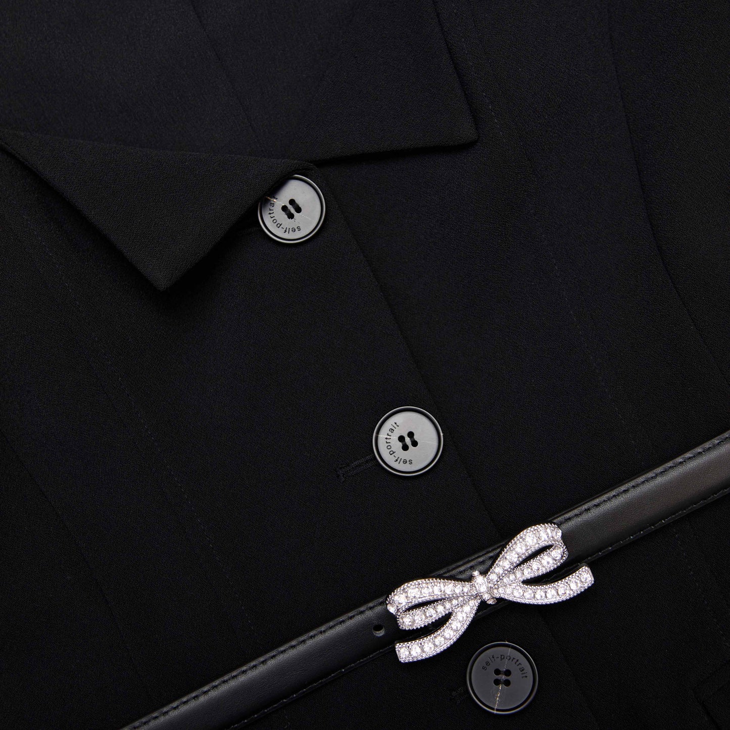 Siyah Terzi Kesim Kontrast Şifon Midi Elbise