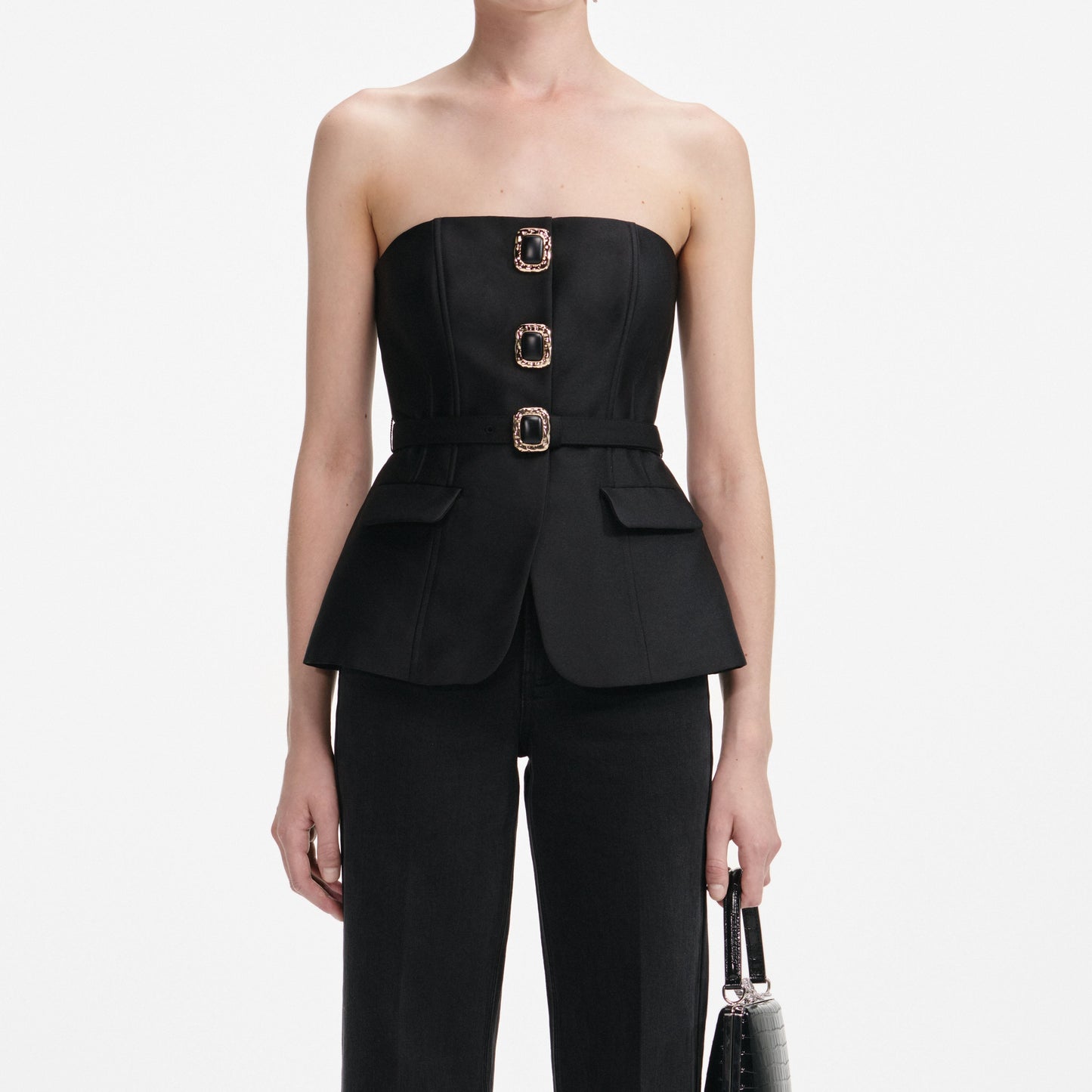 Siyah Tafta Bandeau Tulum