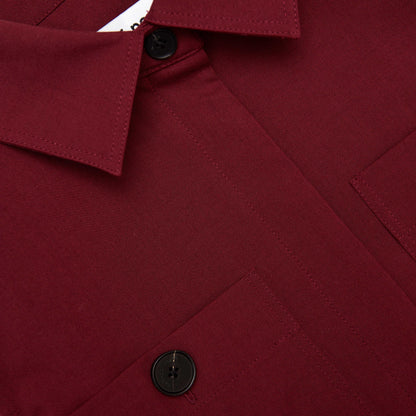 Bordo Twill Kemerli Midi Elbise