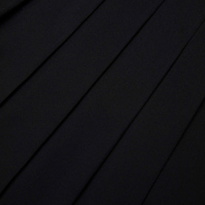 Siyah Pileli Twill Midi Etek