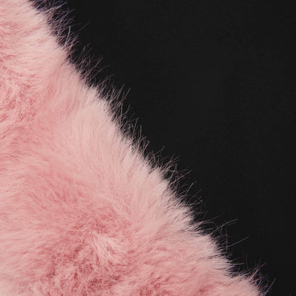 Siyah Krep Kürk Etekli Mini Elbise