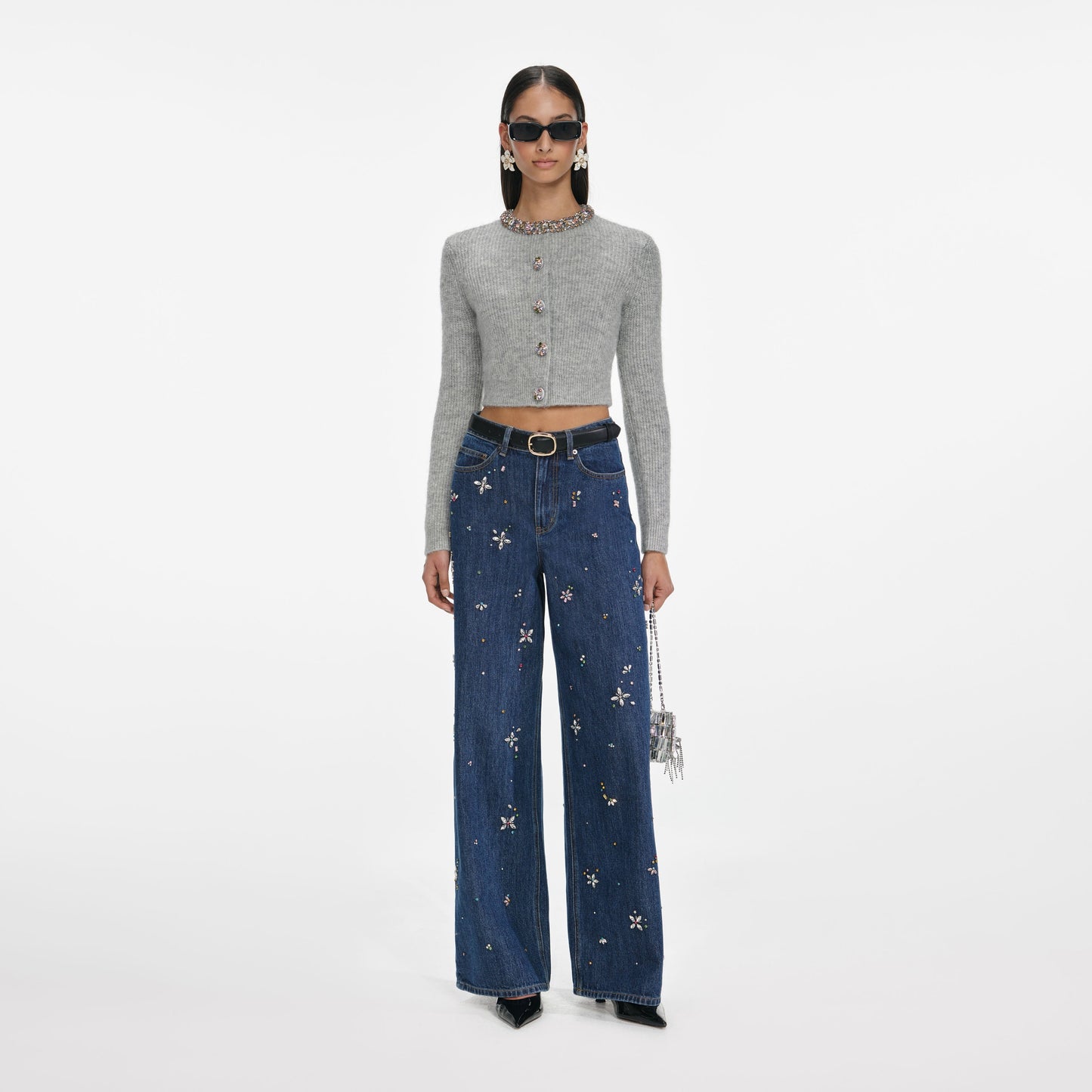 Gri Alpaka Örgü Hırka