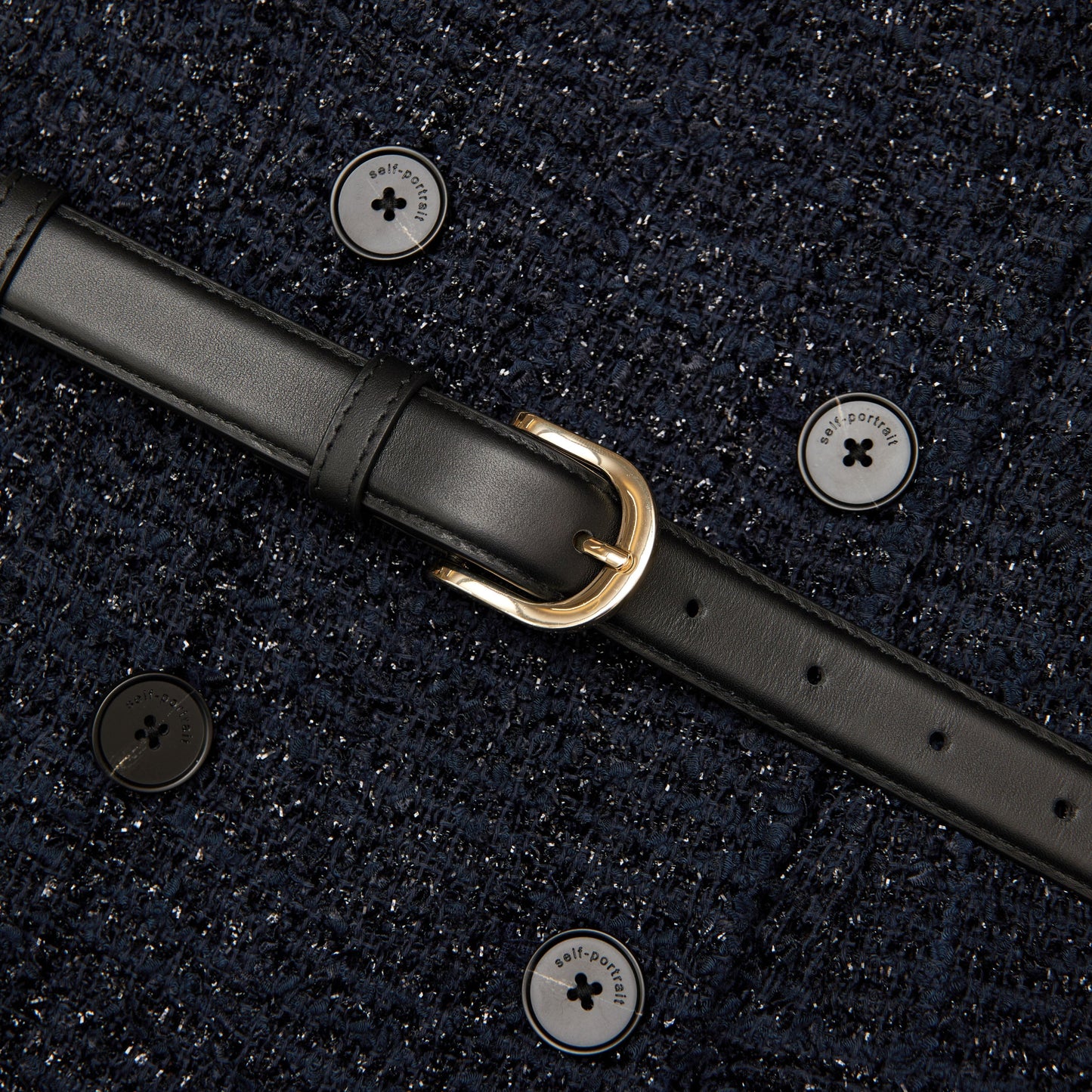 Lacivert Buklet Midi Elbise