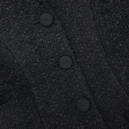 Siyah Özel Dikim Buklet Uzun Elbise