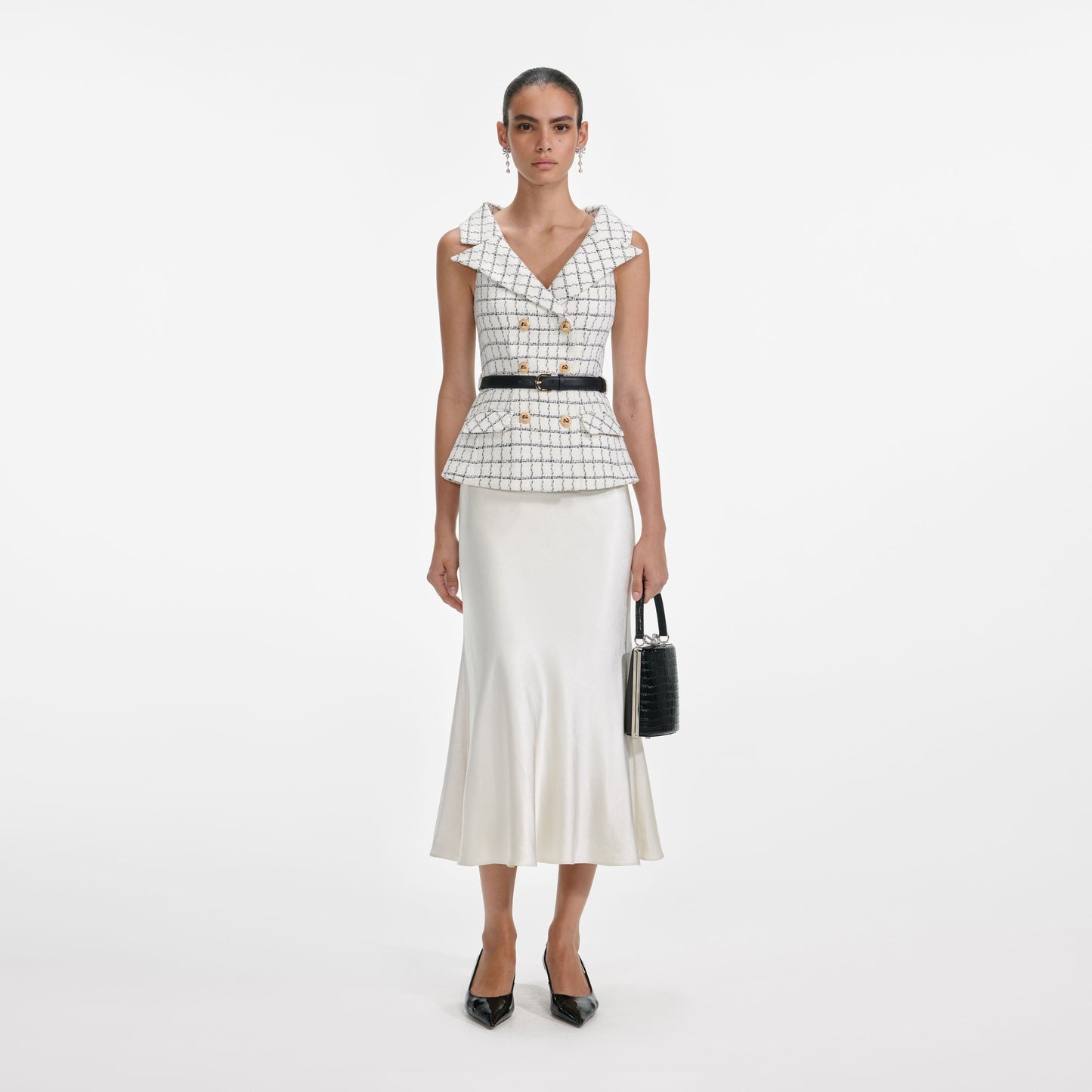 Kareli Bukle Midi Elbise