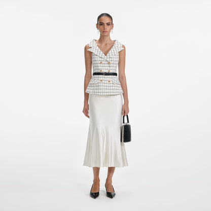 Kareli Bukle Midi Elbise