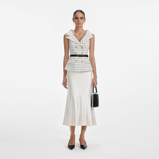 Kareli Bukle Midi Elbise