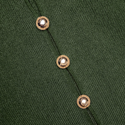 Khaki Lurex Örgü Uzun Elbise