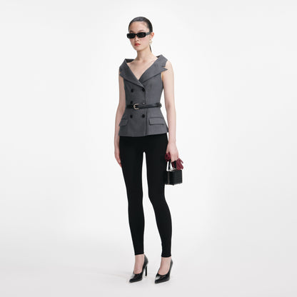 Gri Yünlü Özel Dikim Üst