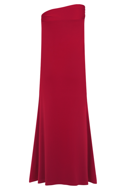 Ainsley Asimetrik Uzun Etek, Çiçek Desenli Aksesuarlı - Fuşya Pembesi