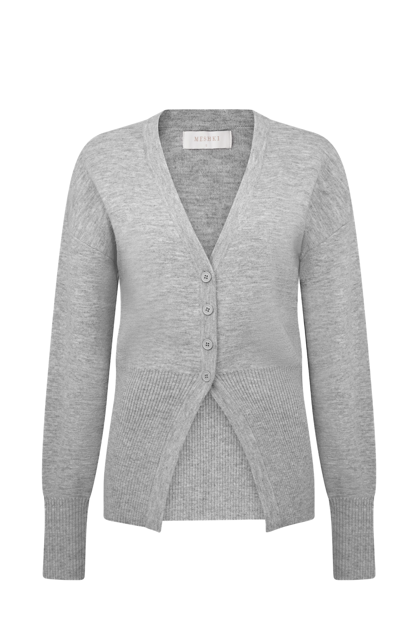 Alexia Düğmeli Büyük Boy Hırka - Gri Melanj